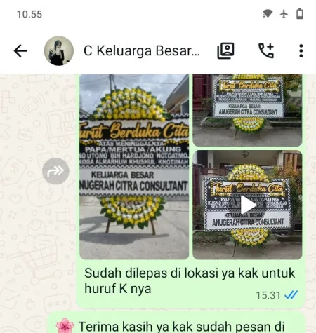 Pengiriman Papan Bunga Duka Gereja Tiberias